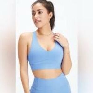 Fabletics All Day Everyday Light Blue Sports Bra